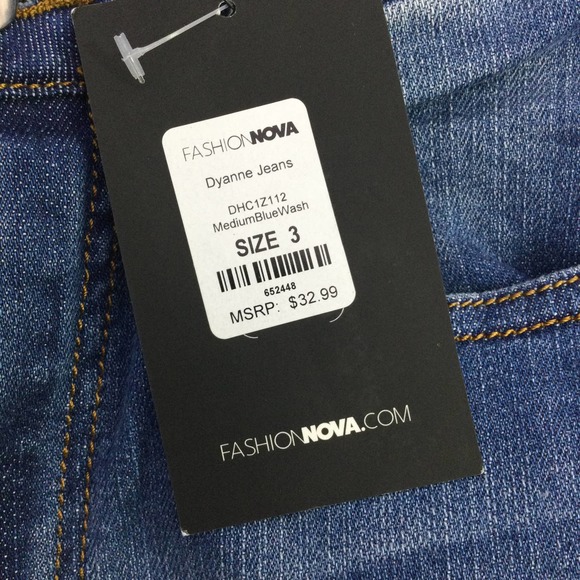 NWT Fashion Nova Dyanne Blue Medium Wash High Rise Denim Jean Juniors Size 3 - Picture 7 of 13